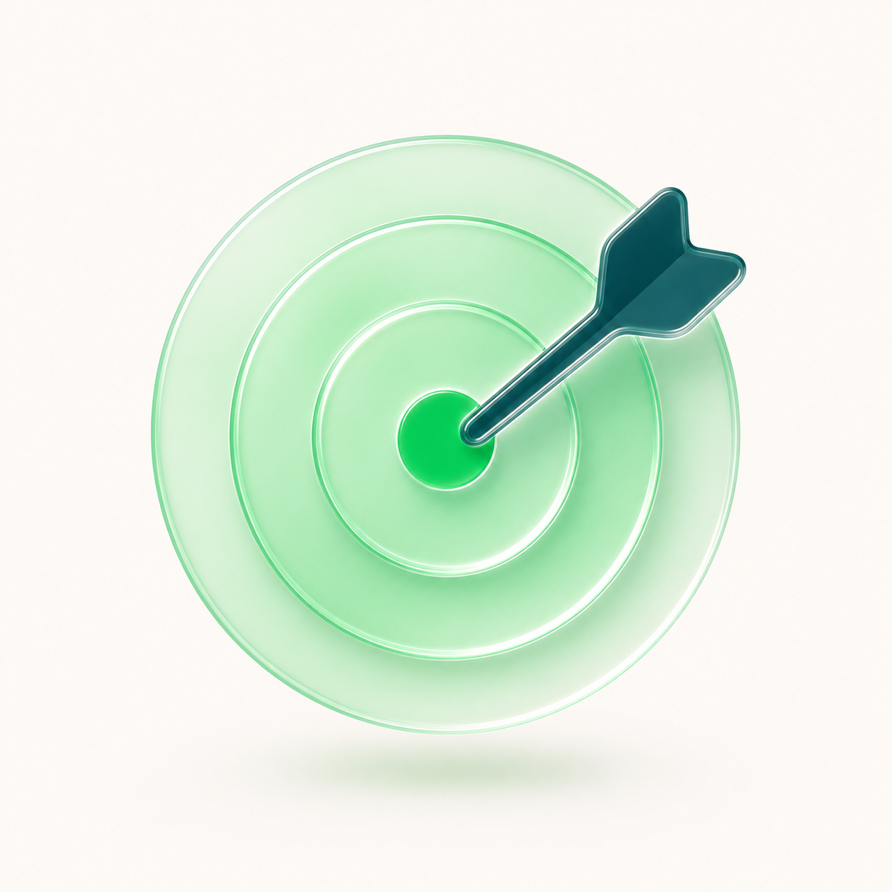 Target with dart representing paid media precision