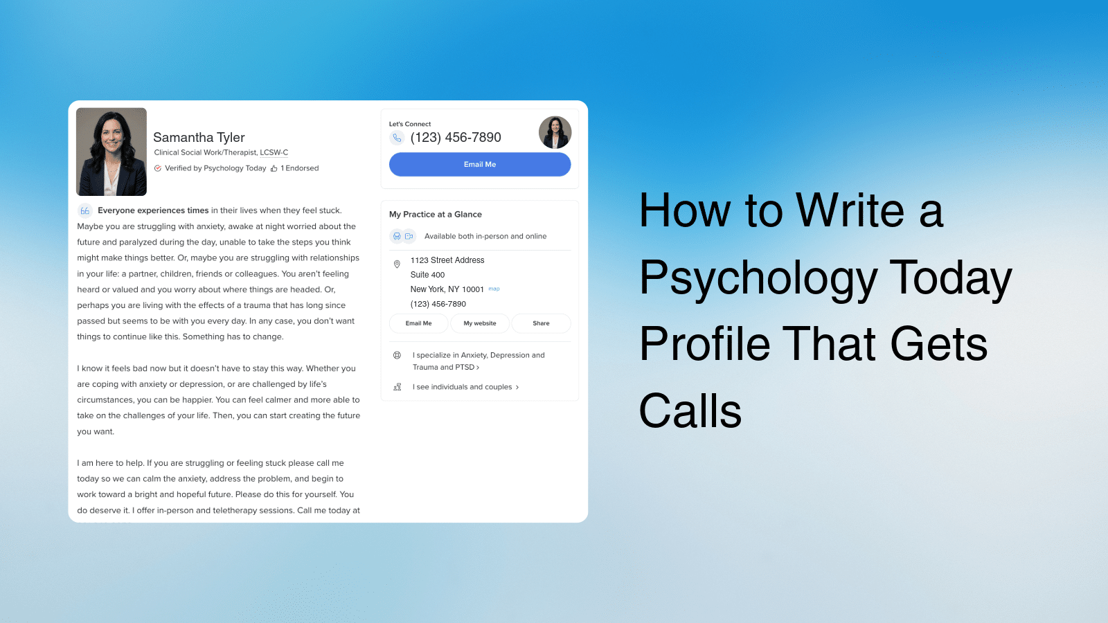 How to Write a Psychology Today Profile That Gets Calls